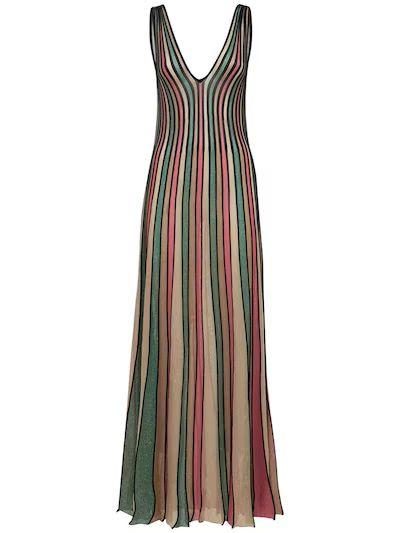 Costarellos - Mimi lurex knit long dress - Multi Light | Luisaviaroma | Luisaviaroma