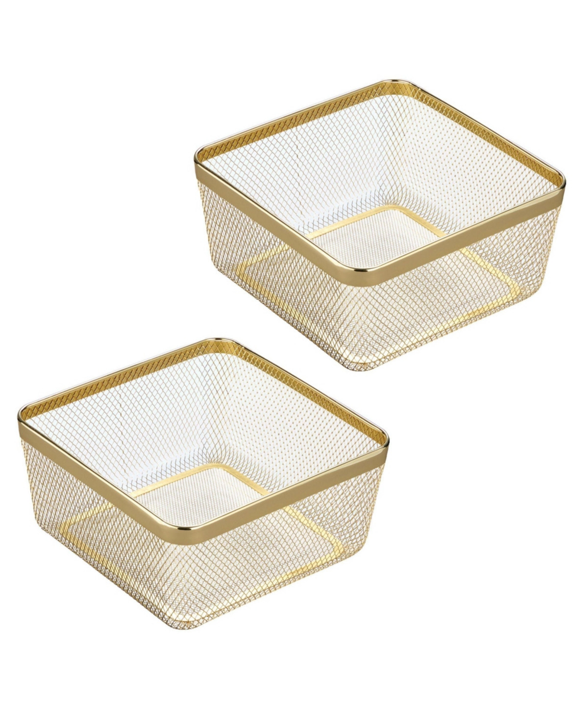 mDesign Metal Mesh Pantry Basket for Kitchen Storage - Set of 2 - Gold - Gold | Macy's