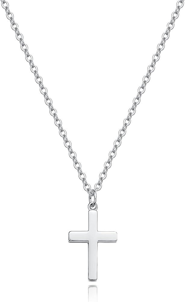 Moodear Cross Necklace for Women - Dainty 14K Gold Plated/Sterling Silver/Rose Gold Layered Cross... | Amazon (US)