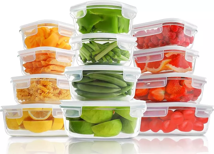  HOMBERKING 12 Sets Glass Food Storage Containers with