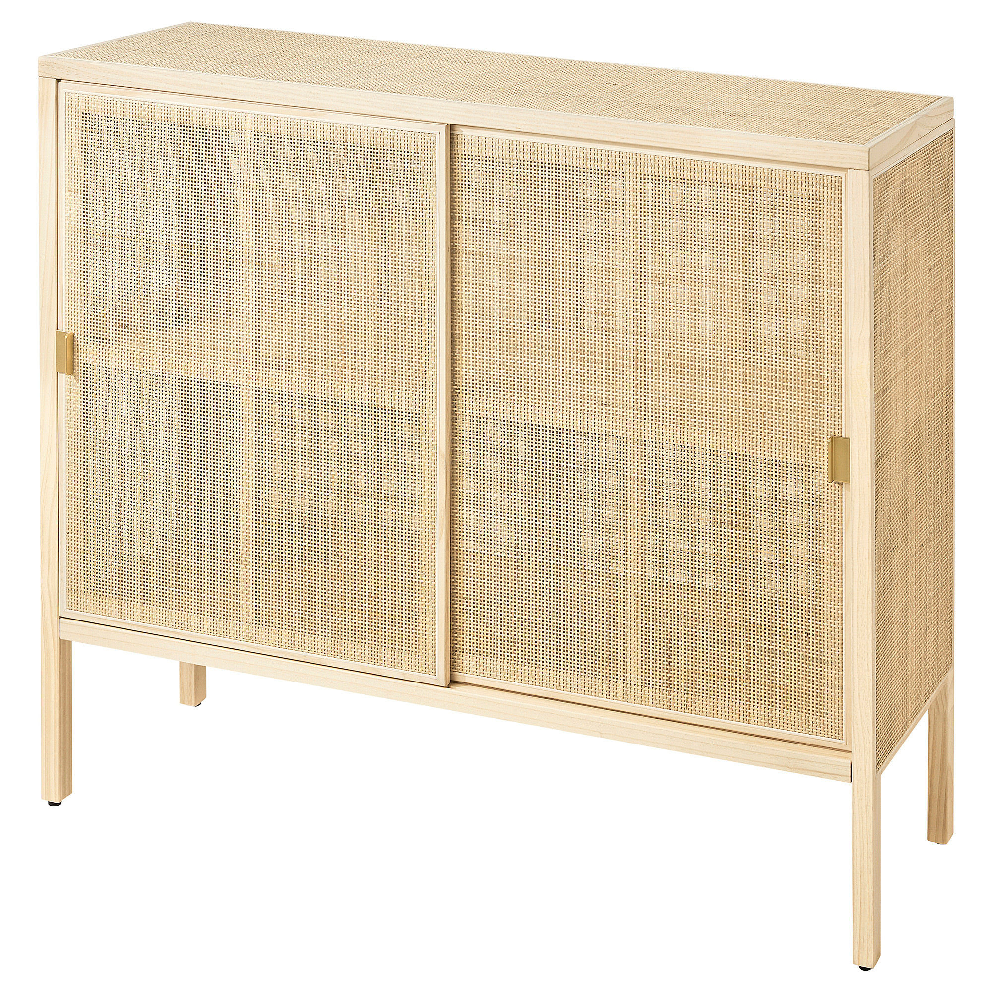 STOCKHOLM 2025 Cabinet with sliding doors, rattan/pine, 49 1/4x18 1/2x43 1/4 " | IKEA US