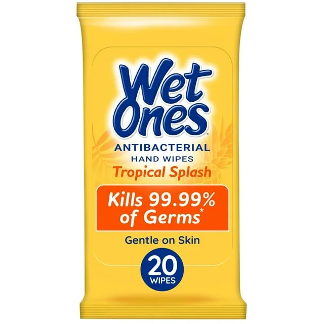 Wet Ones Antibacterial Hand Wipes Travel Pack, Tropical Splash Citrus Scent, 20 Count | Walmart (US)