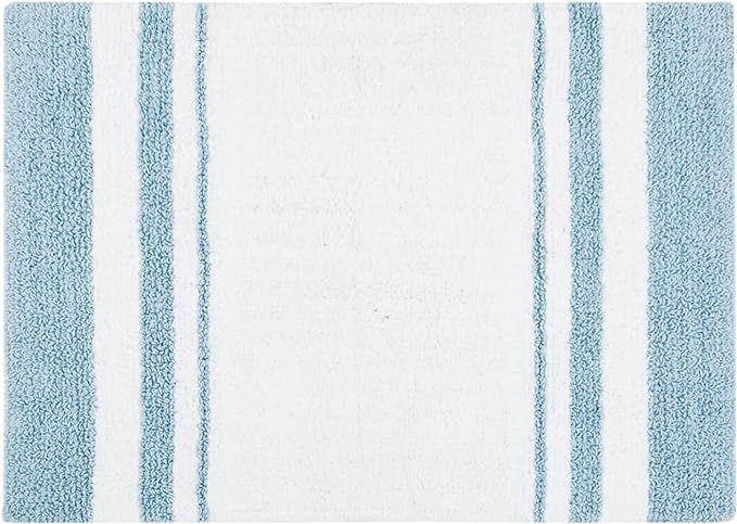Madison Park Reversible Spa Rug 100%-Cotton Striped Ultra Soft Water Fast Bath Non-Slip Absorbent... | Amazon (US)