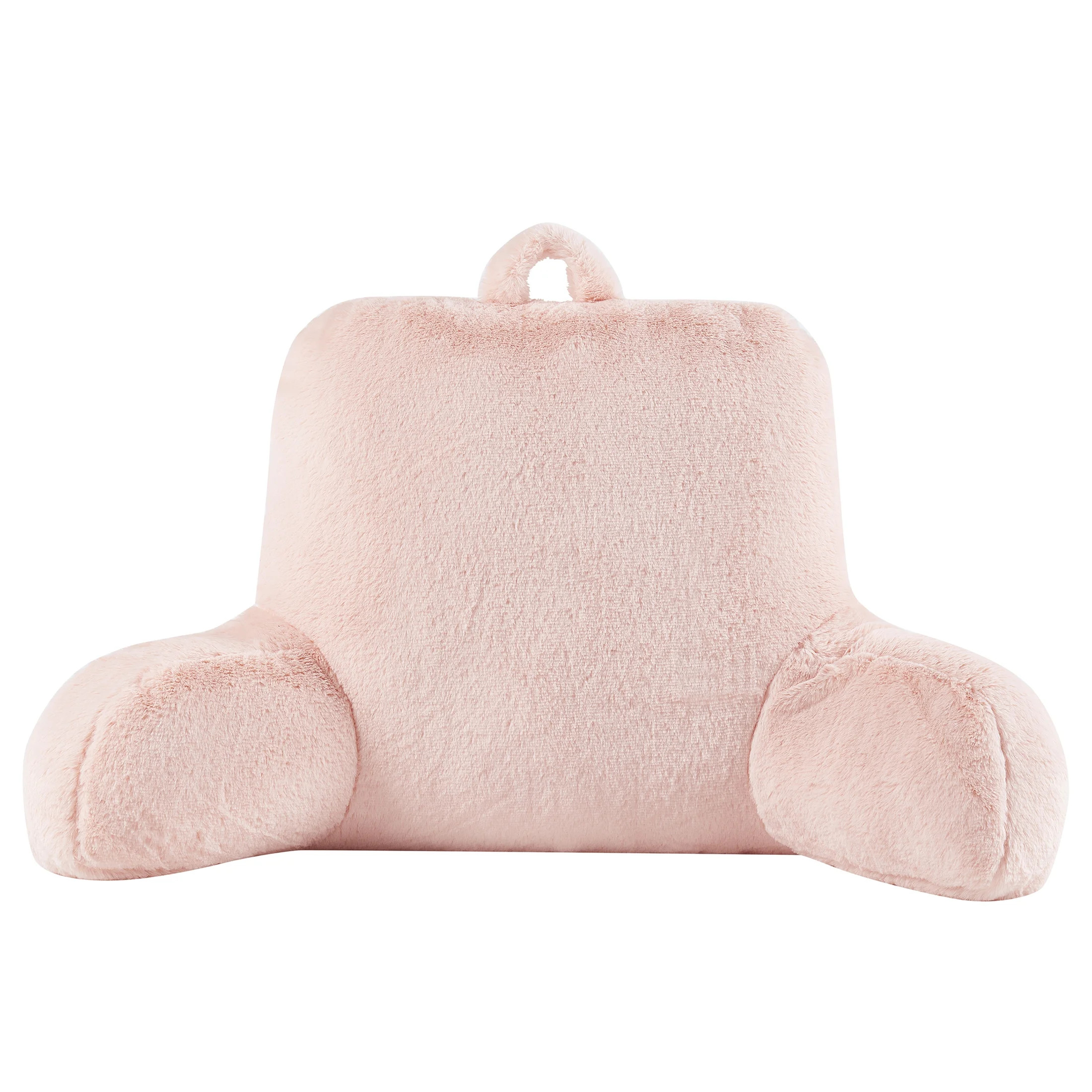 Mainstays Faux Fur Plush Bedrest Pillow, Specialty Size, Peach Pink | Walmart (US)