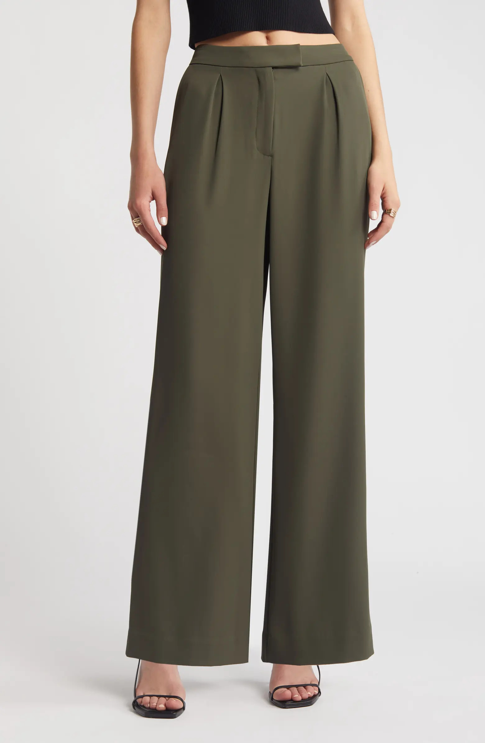 Open Edit Pleated Wide Leg Pants | Nordstrom | Nordstrom