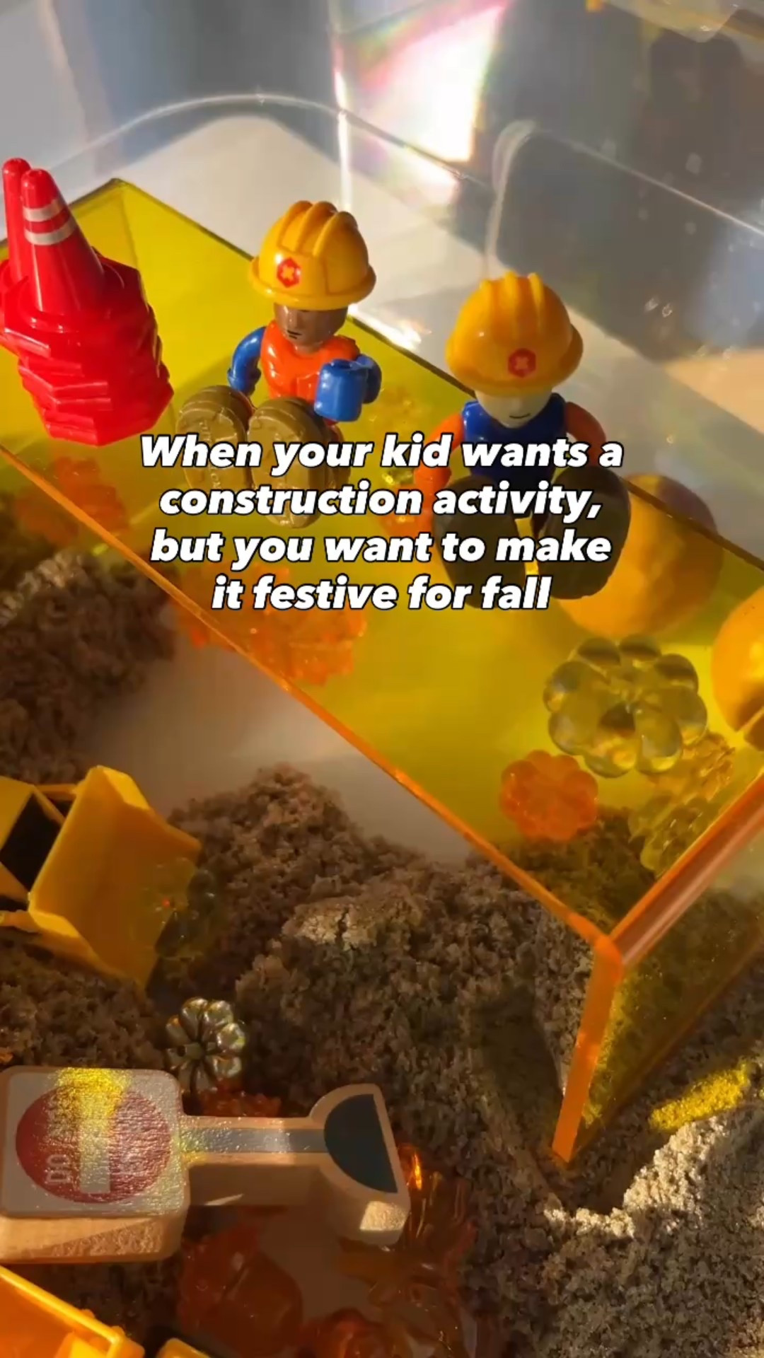 True story 👇
My son asked for his construction trucks and kinetic sand… but I couldn’t resist giving it a little Halloween twist 🎃

I added orange + yellow risers and a few pumpkins and voilà! Instant fall construction site 🍂

Both kids were obsessed! They mixed colors with the transparent risers, dug, built, and created endless construction stories.

#LTKKids #LTKHalloween #LTKSeasonal