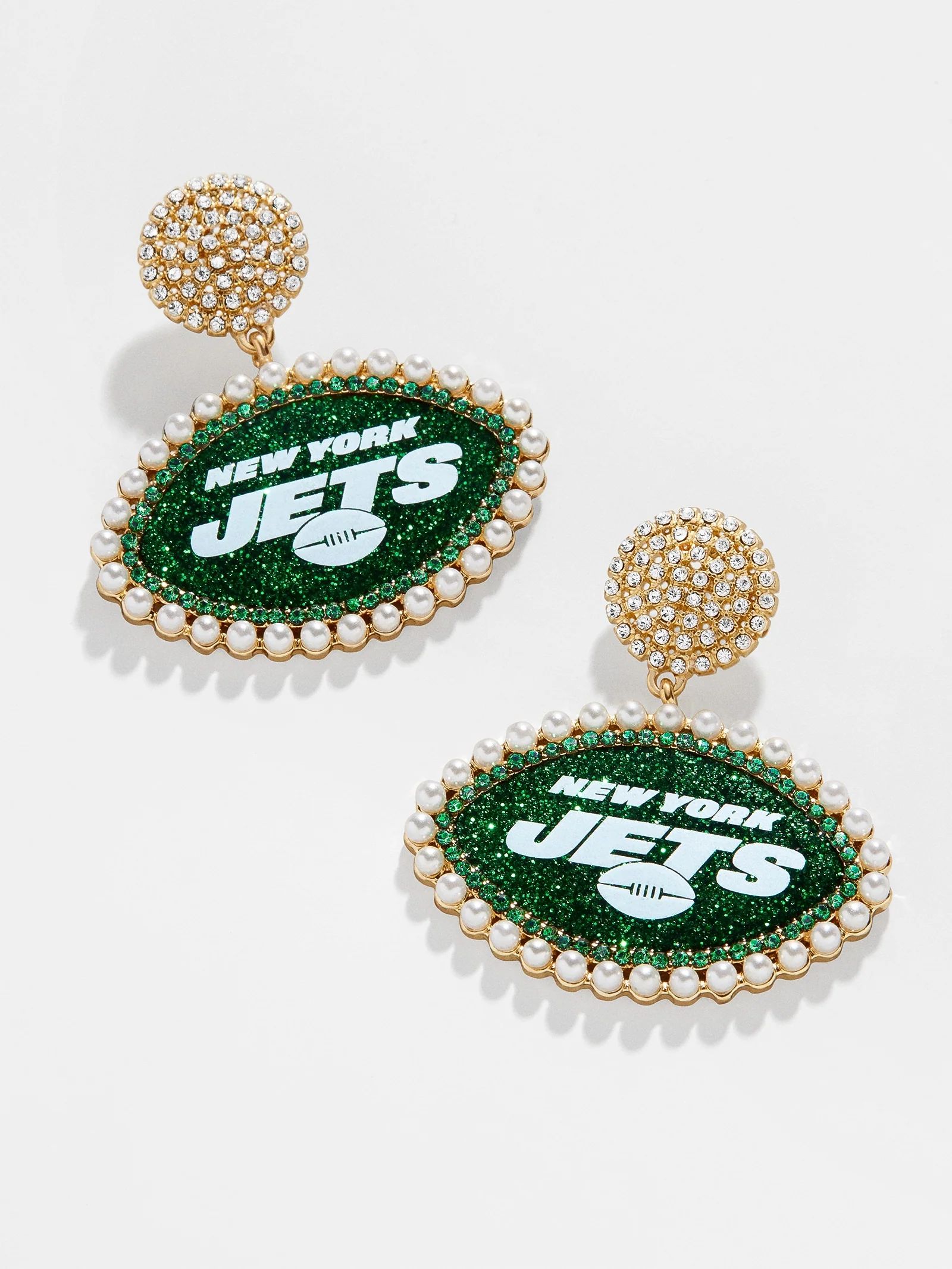 New York Jets NFL Statement Stud Drop Earrings - New York Jets | BaubleBar (US)