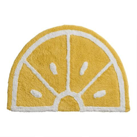 Lemon Squeeze Half Circle Tufted Bath Mat | World Market