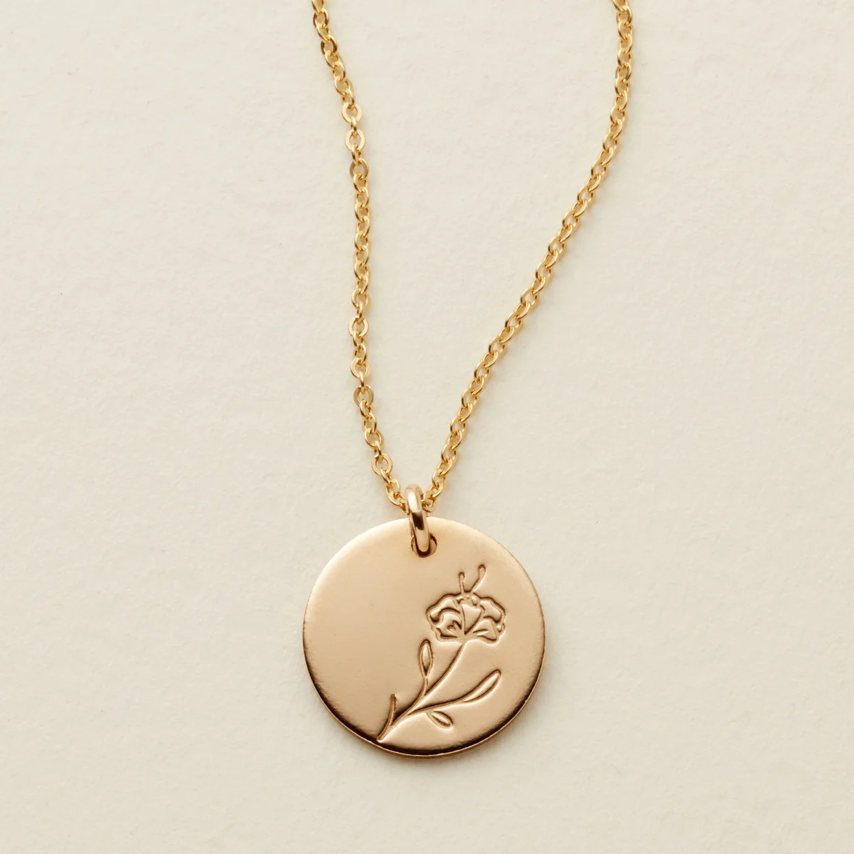 Made By Mary February Birth Flower Necklace—Violet | Hand Stamped | Made by Mary (US)