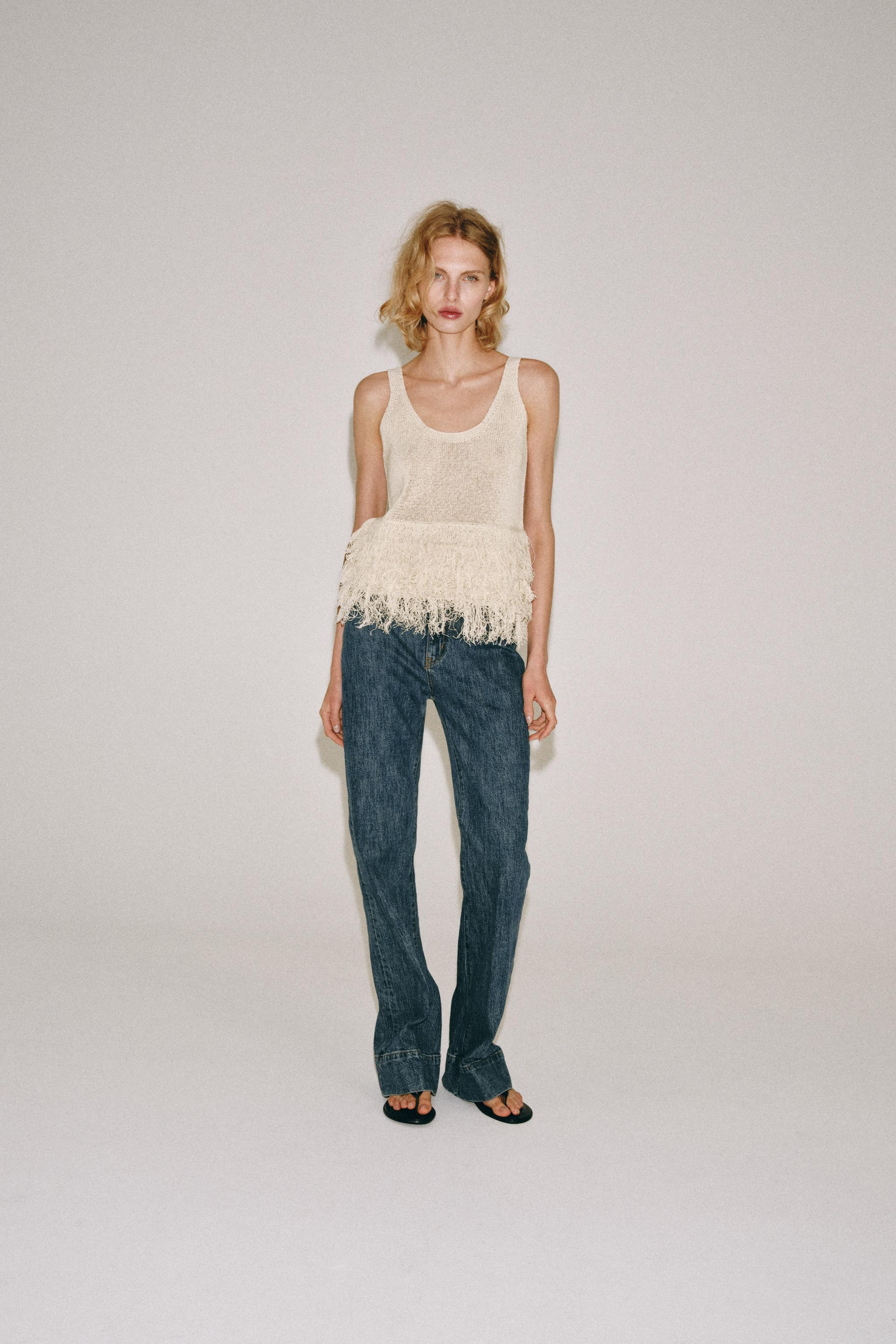 FRINGED KNIT TOP | Zara UK