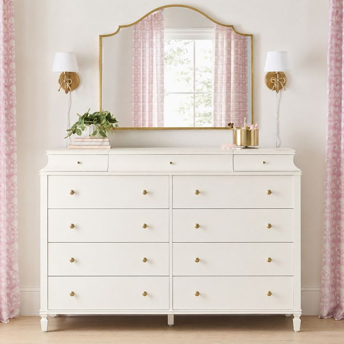 Charlotte 10 Drawer Grand Vanity Dresser (63.5w x 19d") | Pottery Barn Teen