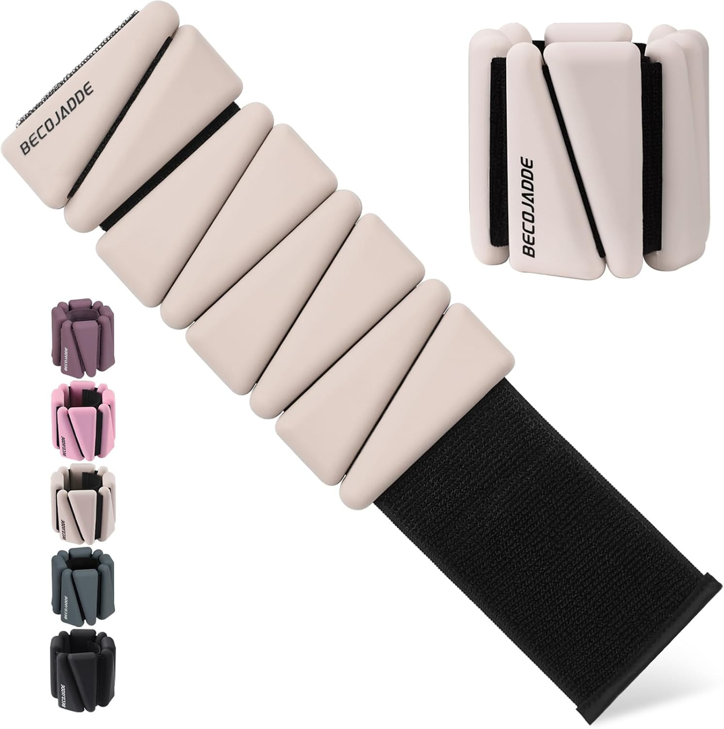 BECOJADDE Ankle Weights Set of 2 (1 lb/2 lb/3 lb Each) Adjustable Wrist Weights for Women Men Wearable Arm Leg Weight for Pilates, Running, Walking, Workout, Yoga | Amazon (US)