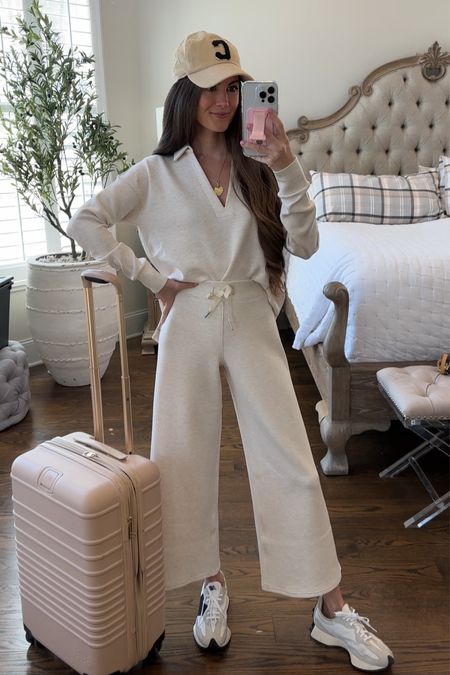 Use code CAITLINXSPANX for 10% off your Spanx purchase + free shipping! Travel outfit, AirEssentials Spanx cropped wide leg pants and polo top, travel style, luggage  

#LTKsalealert #LTKSeasonal #LTKfindsunder100