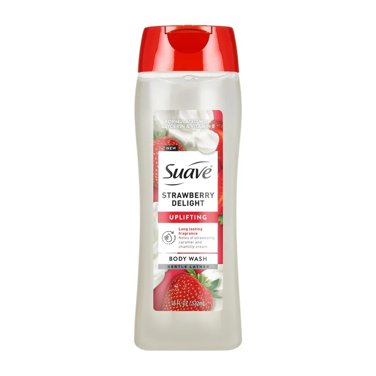Suave Strawberry Delight Uplifting Body Wash, with Glycerin & Vitamin E, 18 oz | Walmart (US)