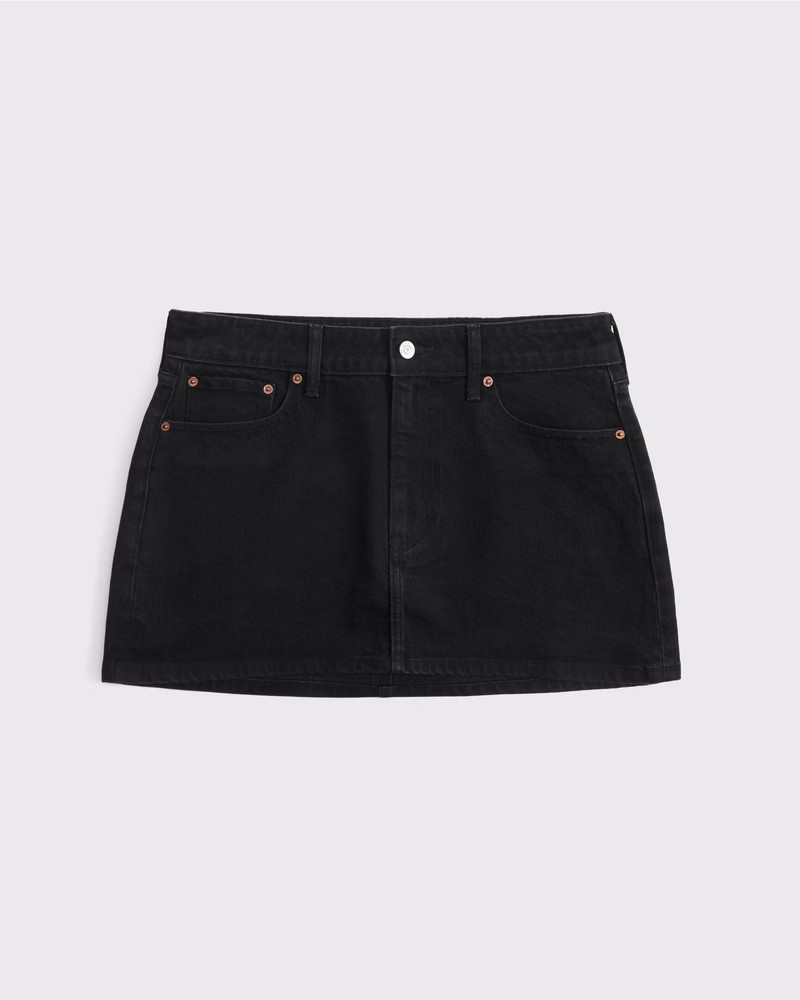 Curve Love Mid Rise Denim Mini Skort | Abercrombie & Fitch (US)