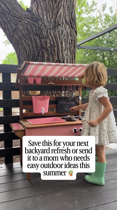 If you want your kids to play outside more, start with a mud kitchen ✨🌿

This is one of the easiest backyard setups we’ve ever done—and it completely changes how long they stay outside playing.

No fancy setup, no expensive pieces… just a few bins, water, dirt, and old kitchen tools turned into something magical.

The best part? It turns everyday outdoor time into imaginative play that lasts for hours 🤍

Save this for your next backyard refresh or send it to a mom who needs easy outdoor ideas this summer 🪴

#mudkitchen #outdoorplayideas #kidsactivitiesathome #momlifeideas #creativeplay girlmomlife summertimekids