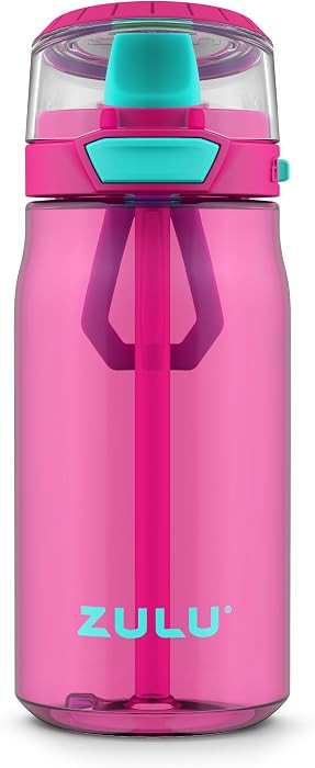 Zulu Kids Flex 16oz Tritan Plastic Water Bottle with Silicone Spout, Leak-Proof Locking Flip Lid ... | Amazon (US)