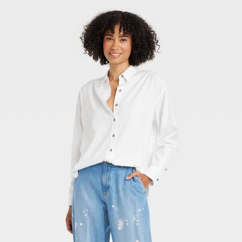 Women's Long Sleeve Oversized Button-Down Shirt - Universal Thread™ | Target