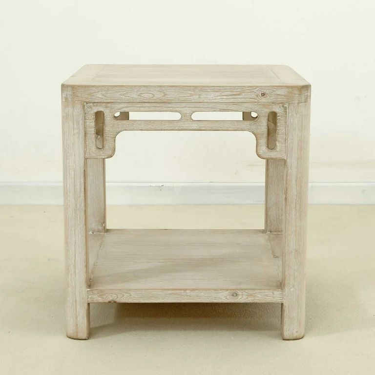 Artissance  Peking Ming Arch Side Table Weathered White Wash, 24 Inch Tall | Walmart (US)