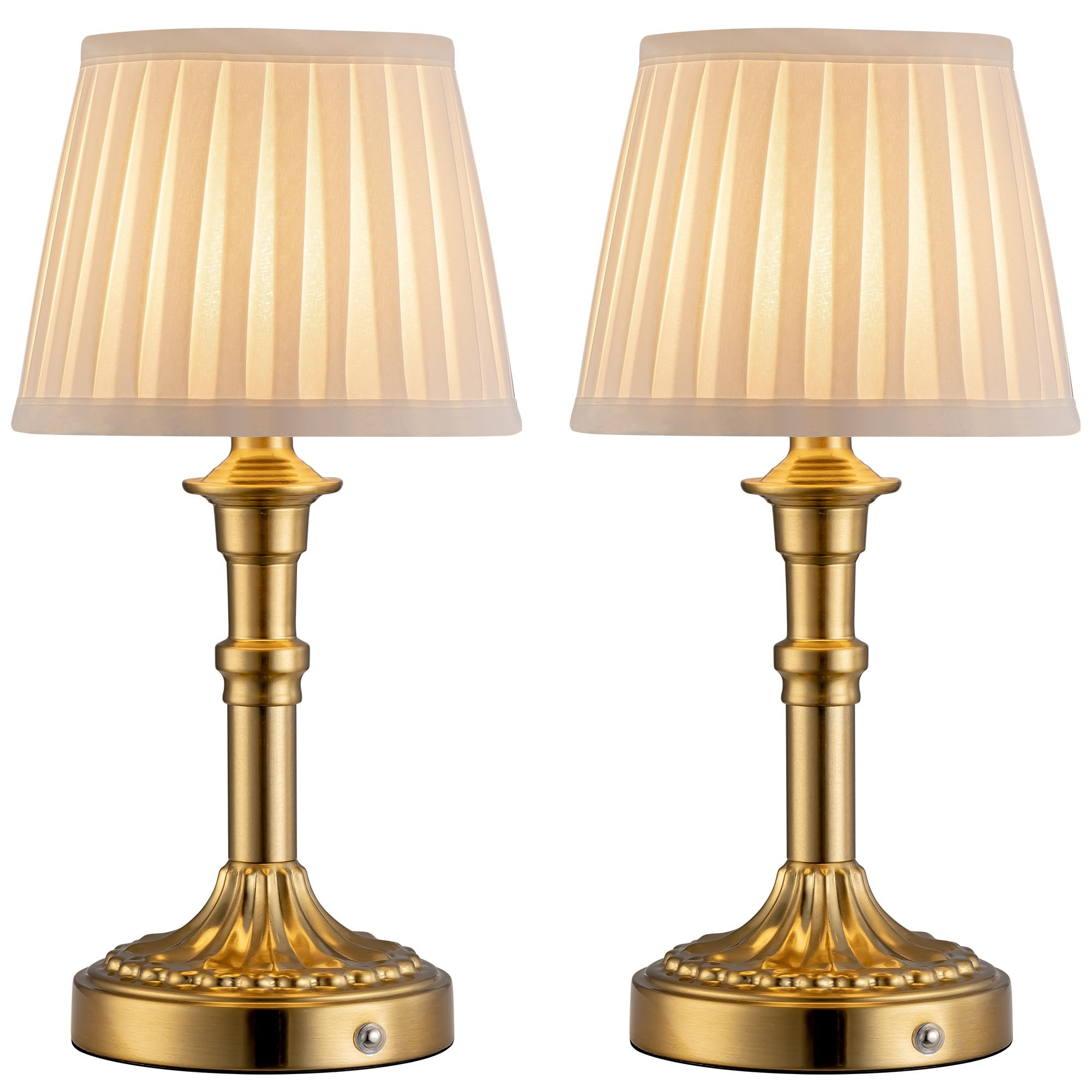 KDG Cordless Portables Table Lamp Set of 2, LED Fabric Shade Small Desk Lamps, 5000mAh Battery Po... | Amazon (US)