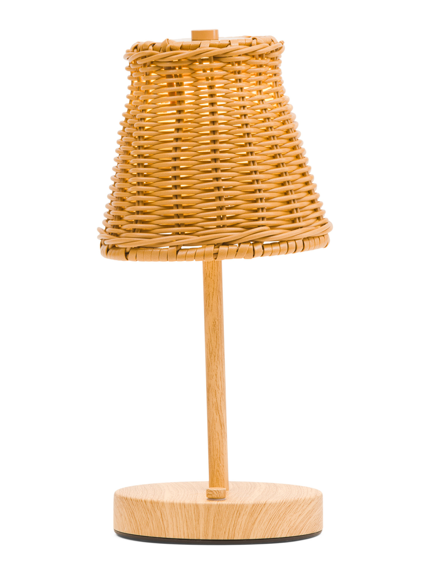 12in Vine Woven Wood Base Rechargeable Tabletop Lamp | TJ Maxx