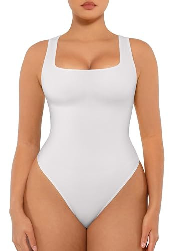 FeelinGirl White Shapewear Bodysuit Women Seamless Tummy Control Bodysuit Compression Shapewear Bodysuit White 3XL/4XL | Amazon (US)