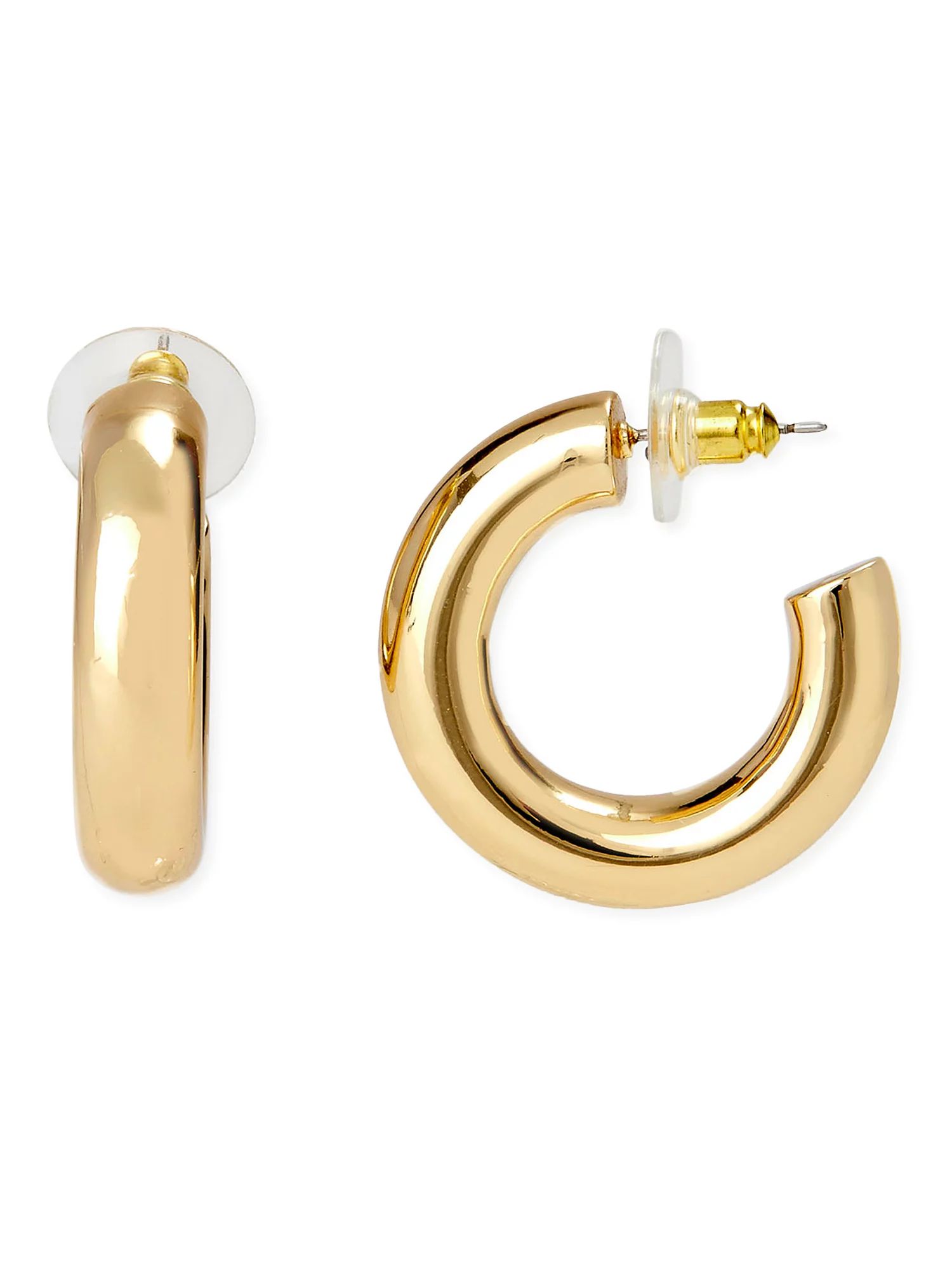 Scoop Womens Women's 14KT Gold Flash-Plated Hoop Earrings | Walmart (US)