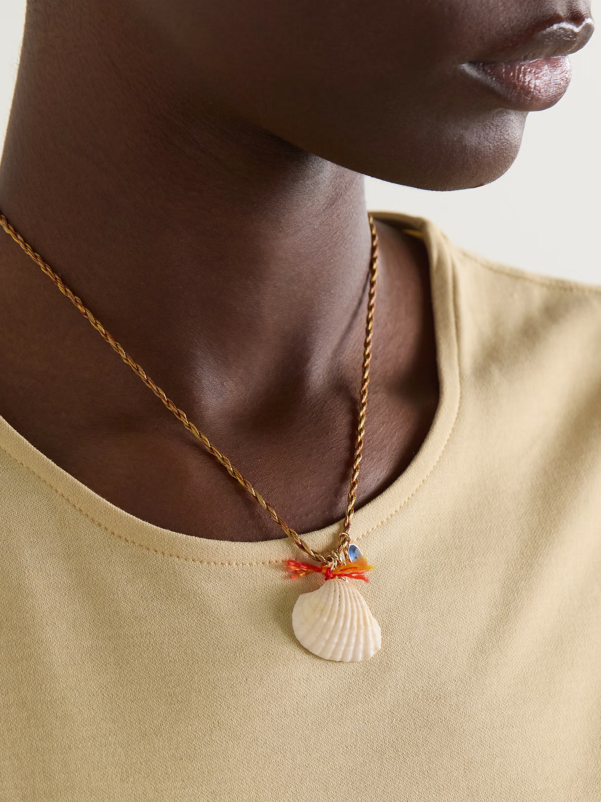 Gold-tone, shell and cubic zirconia necklace | NET-A-PORTER (UK & EU)