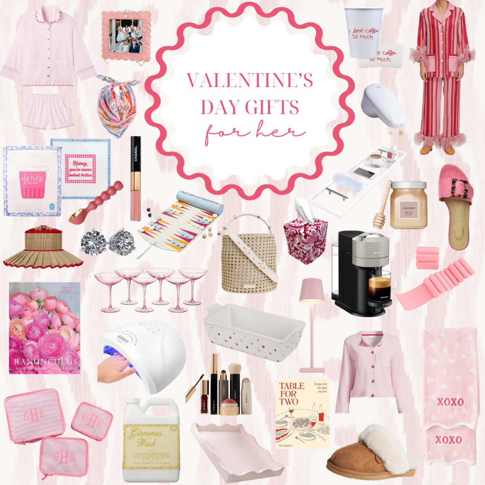 I love the theme aspect of Valentine’s Day but know it can feel like it comes with pressure! In case you’re looking for a Valentine’s Day gift to give I included lots of ideas at varied price points for embracing the month of love. This was so much fun to put together that I’ll be sharing a men’s Valentine’s Day gift guide tomorrow!

Lake pajamas, swells of splendor, silk scarf, bucket bag, feather pajamas, Weezie towels, gel manicure, packing cubes, needlepoint, needlepoint canvases, dearfoam slippers, lacquer tray, affordable scallop tray, nori press, sweater shaver, custom coffee cups


#LTKfindsunder100 #LTKfindsunder50 #LTKGiftGuide