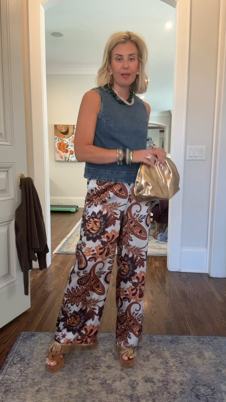 Just got these pants in and need yalls opinion!! Yay or nay? Paired with this denim shell and heels. 
Top & Cardigan - xs
Pants - 0
Heels - 8 tts 

*code Catherine20 at Allie + Bess

#LTKSeasonal #LTKOver40 #LTKPetite