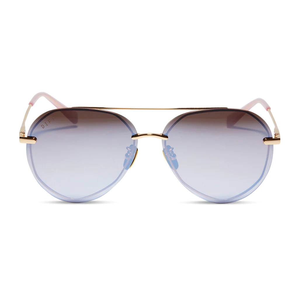 LENOX - GOLD + TAUPE ROSE GRADIENT FLASH POLARIZED SUNGLASSES | DIFF Eyewear