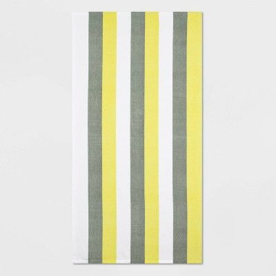 Striped Printed Bath Towel Yellow - Sun Squad&#8482; | Target