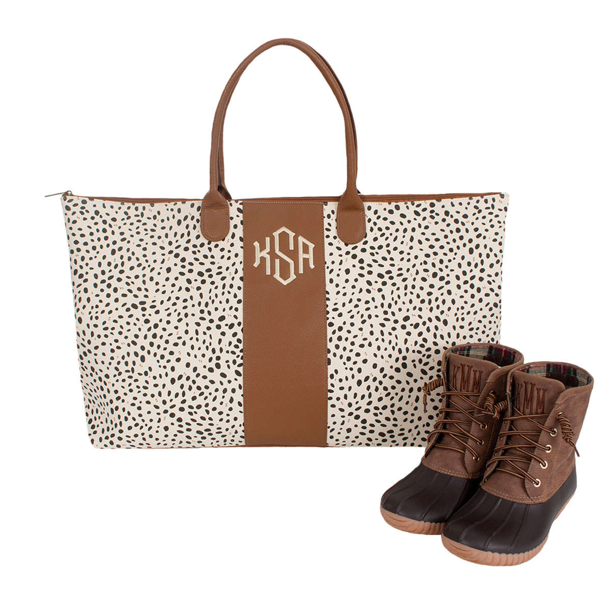 Monogrammed Spotted Weekender | Marleylilly
