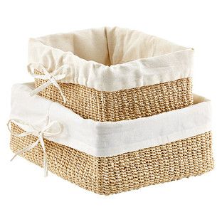 Small Makati Lined Basket Natural | The Container Store
