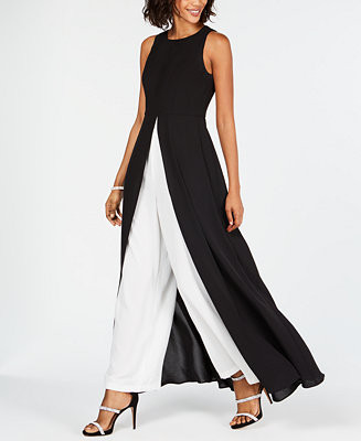 Colorblocked Overlay Jumpsuit | Macy's