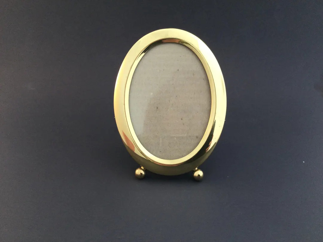 Solid Brass Oval Photo Frame 3” X 5” With Ball Feet, Mother’s Day Gift, Collectible Vintage... | Etsy (US)