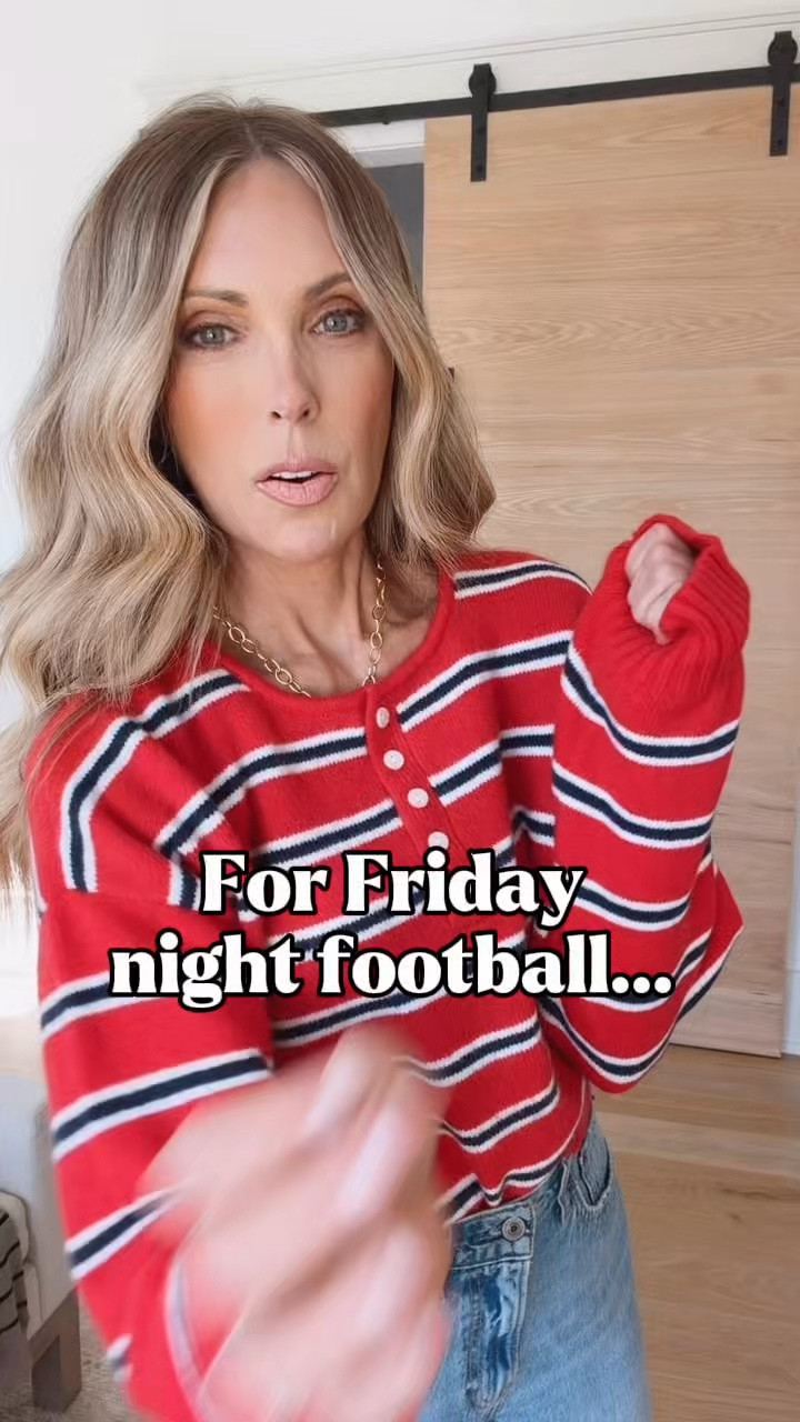 So many colorways and solids in this sweater.. this is my new Friday night football sweater!