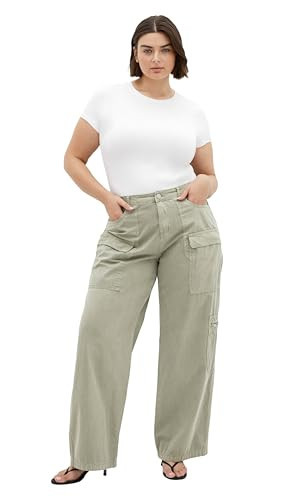 City Chic Women's Plus Size Pant-Mila Cargo, Khaki Light, 16 | Amazon (US)