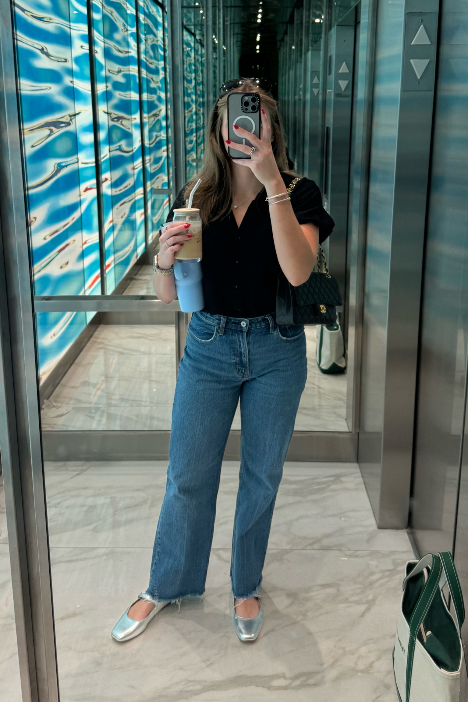 Business casual outfit 

Jeans, black top, silver shoes

#LTKStyleTip #LTKWorkwear #LTKFindsUnder50