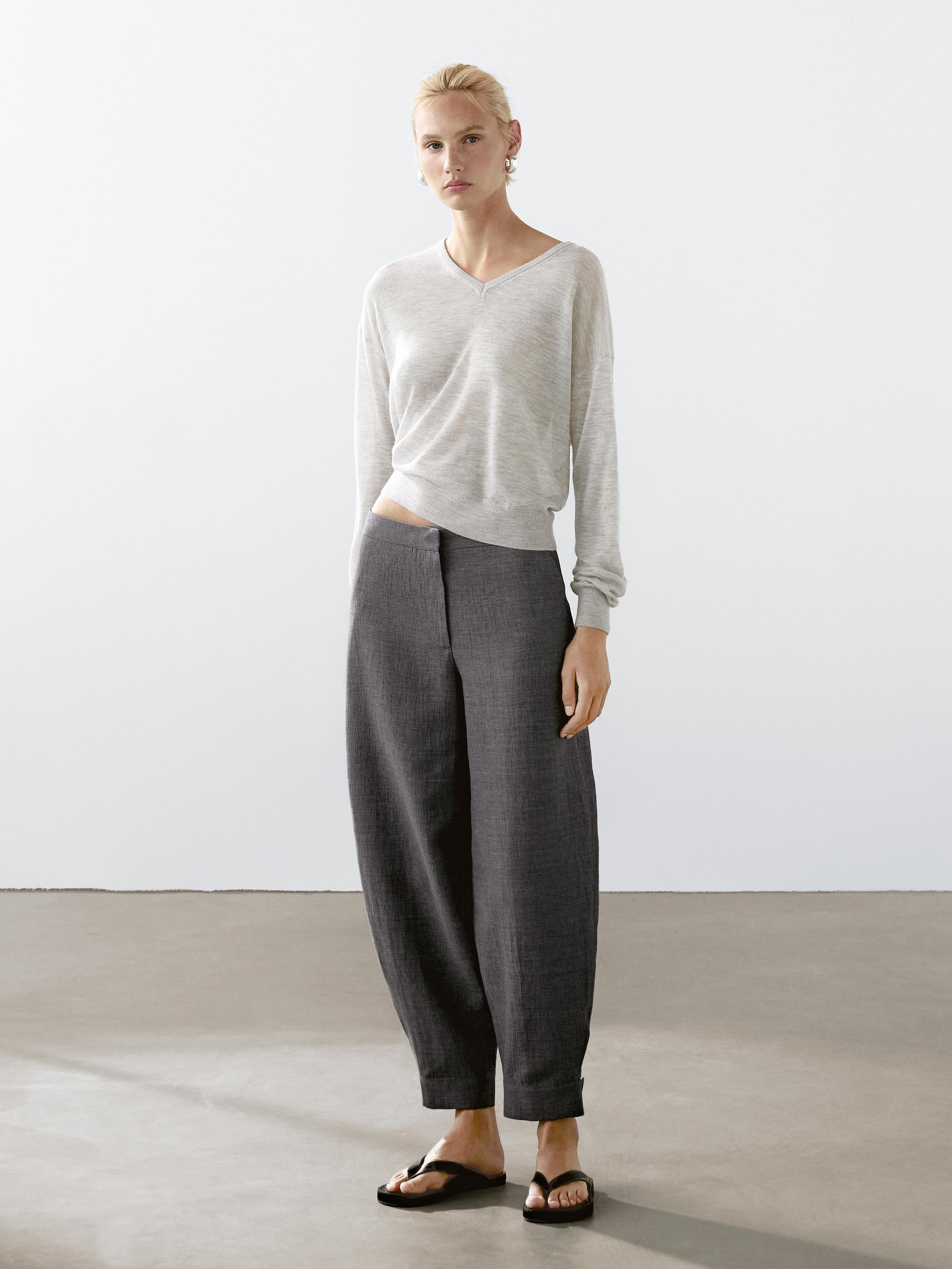 100% cashmere fine knit sweater | Massimo Dutti UK