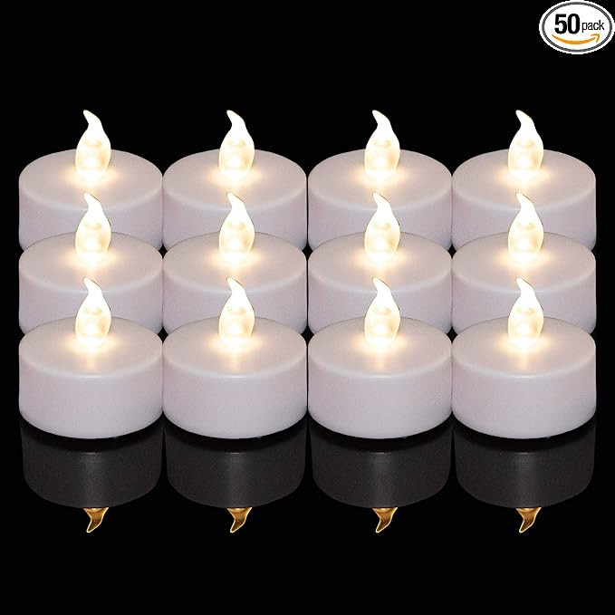 Battery Operated LED Tea Lights :100 Pack Flameless LED Flickering Candles Long Lasting 200+ Hour... | Amazon (US)