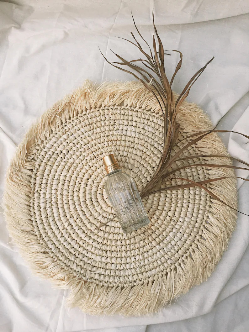 Natural White Placemats, BohoPlacemats,Fringe Placemats,Handwoven Placemats,Table decor pad,Seagr... | Etsy (US)