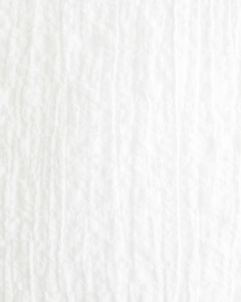 Textured Button-Through Shirt Dress | Abercrombie & Fitch (US)