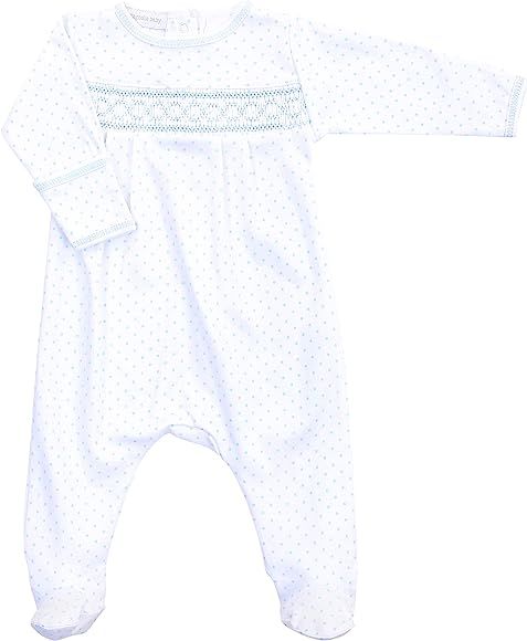 Magnolia Baby Baby Boy Mini Dot Essentials Smocked Footie Blue | Amazon (US)