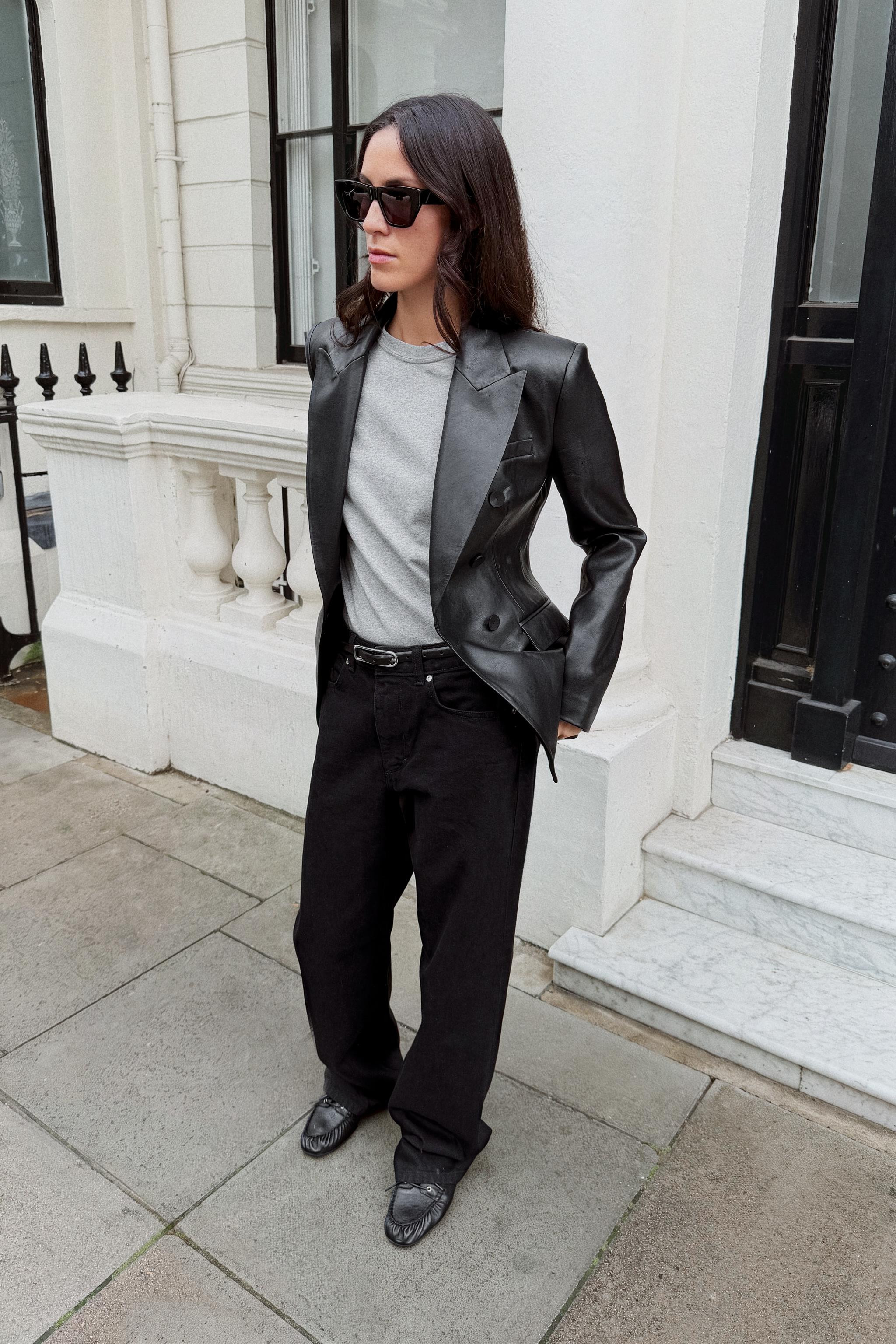 FAUX LEATHER DOUBLE-BREASTED BLAZER | Zara US