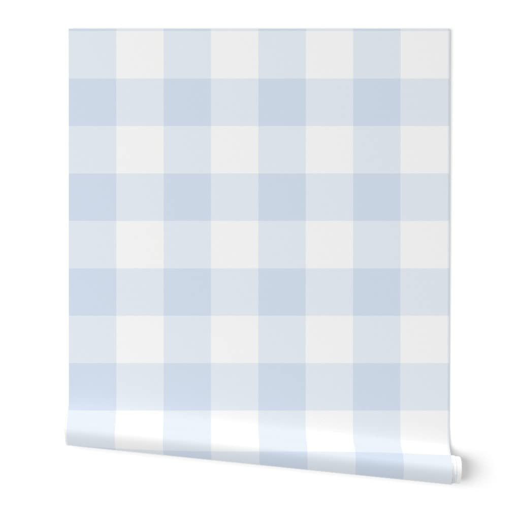 Peel & Stick Wallpaper Swatch - Blue Gingham Large Check Inch Kids Home Decor White Custom Remova... | Amazon (US)