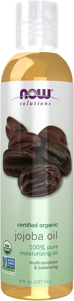 NOW Solutions, Organic Jojoba, Moisturizing Multi-Purpose Oil for Face, Hair and Body, 8-Ounce | Amazon (US)