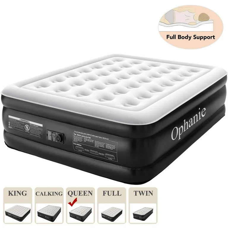 Ophanie Queen Air Mattress, 18-Inch Elevated Inflatable Bed with Built-in Pump, Puncture-Resistan... | Walmart (US)