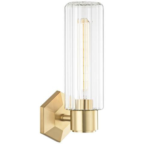 Hudson Valley Roebling 14 3/4" High Aged Brass Wall Sconce | Lamps Plus