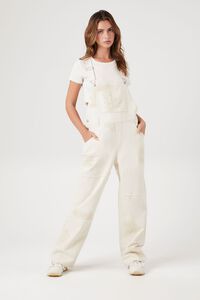 Lace Twill Straight-Leg Overalls | Forever 21 (US)